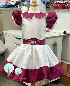 RTS Pageant Silk Dress -- Interview -- Beauty Dress --Poly Silk DUPIONI - embroidery on sash