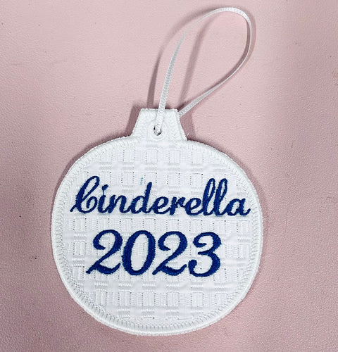 Cinderella Christmas Ornament Embroidered