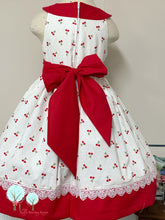 Cherry Fabric Round Yoke Dress  - Pageant Dress   - Cruise Vacation Dress ~ Birthday Party