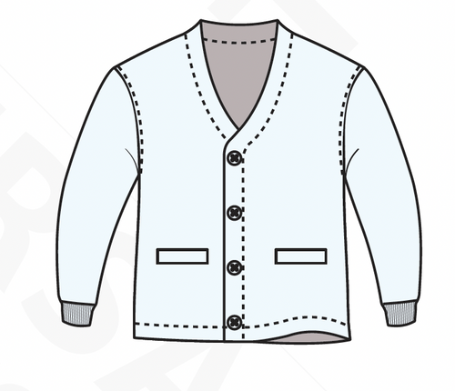 Berean Junior Academy - Boy V-Neck Cardigan SweaterU8820