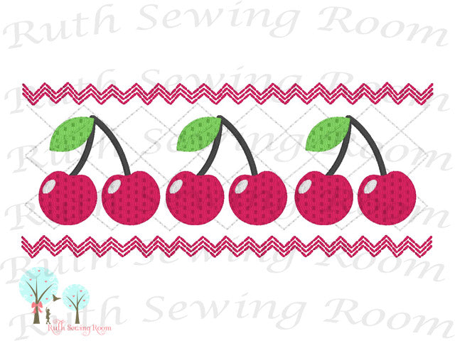 Cherry Faux Smocking  Stitch Cherry Smocking Embroidery Design 