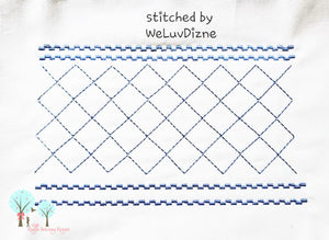 Faux  Trellis Smocking Stitch  Embroidery Design