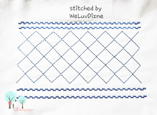 Faux  Trellis Smocking Stitch  Embroidery Design
