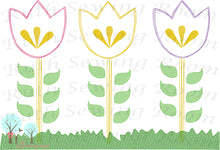 Tulips Vintage Stitch -   Embroidery Design Instant Download Machine Embroidery