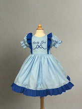 Royal Blue Ruffle Pinafore Dress with a twirl skirt -Custom sizes