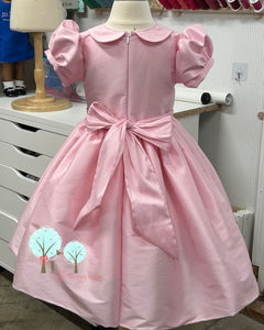 Baby Pink Pageant Silk Dress -- Interview -- Beauty Dress --Poly Silk DUPIONI - Embroidery front