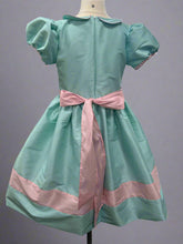 Mint Dupioni with Baby Pink Poly Silk-  Beauty - Sunday Best - Poly Silk with lace