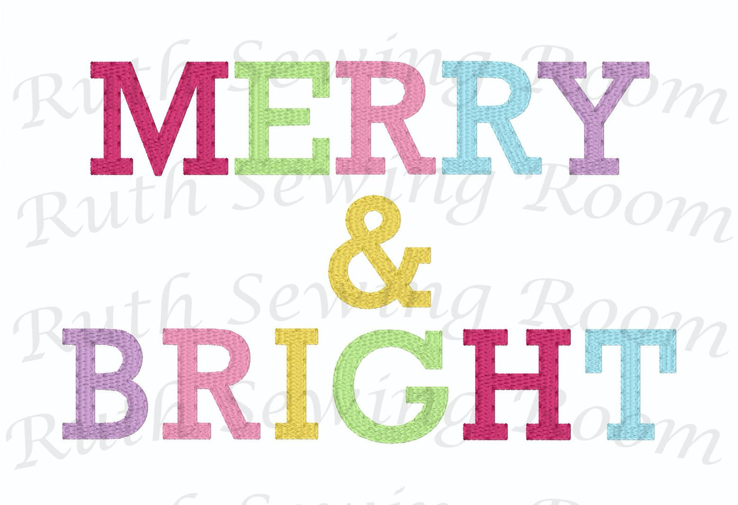 Merry & Bright  Embroidery Design  - Fill Stitch  -   Embroidery Design