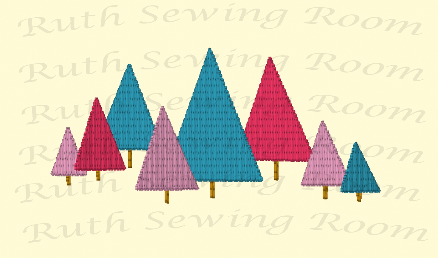 Christmas Trees Fill Stitch   Embroidery Design  -   Embroidery Design
