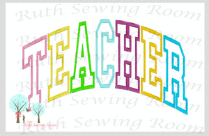 Teacher College Font Style  Embroidery Design -- Digitize File ---