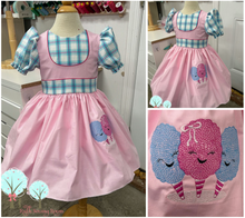 Personalize Dress, with Cotton Candy embroidered  RTS see measurements below