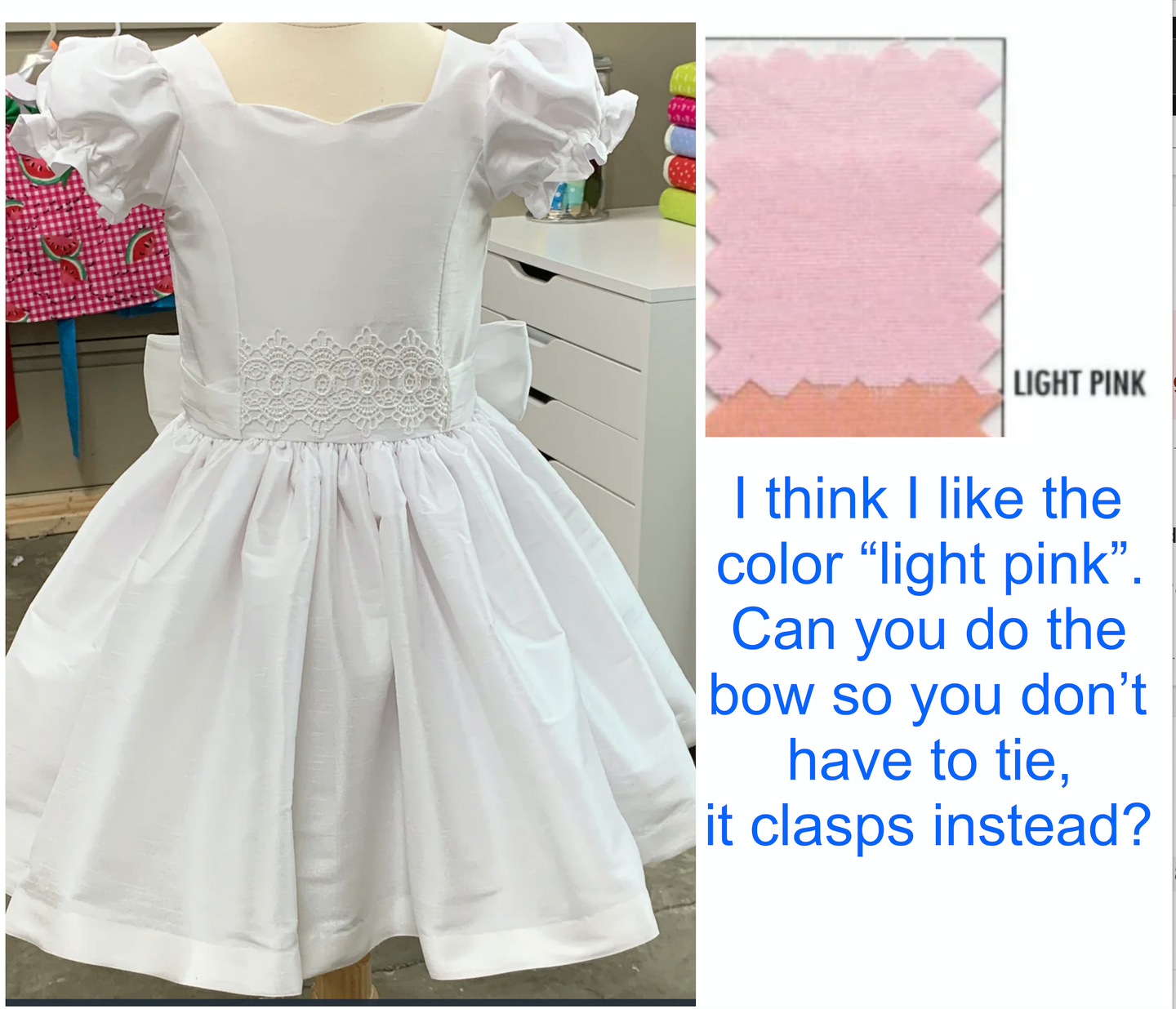 custom listing for Tawnie Liddle Beauty - Sunday Best - Poly Silk White with Lace  - Wedding Flower Girl