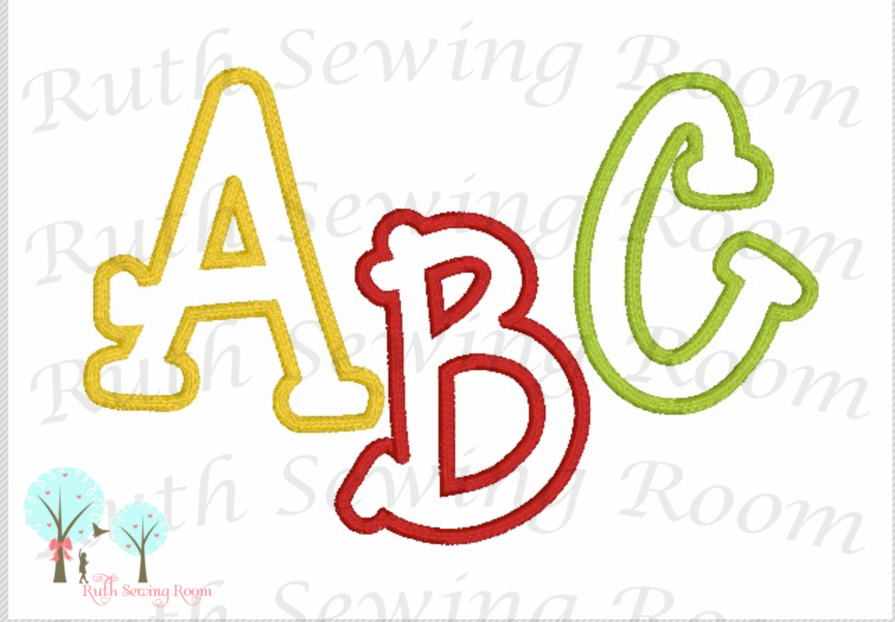 ABC  - Design Instant Download Machine Embroidery - This is NOT a PATCH!