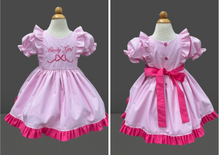 Stunning Star Pink Ruffle Pinafore Dress with a twirl skirt -Custom sizes