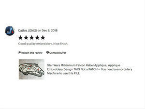 Star Wars Millennium Falcon, Star Wars Applique Embroidery Design This is NOT a PATCH! (Copy)