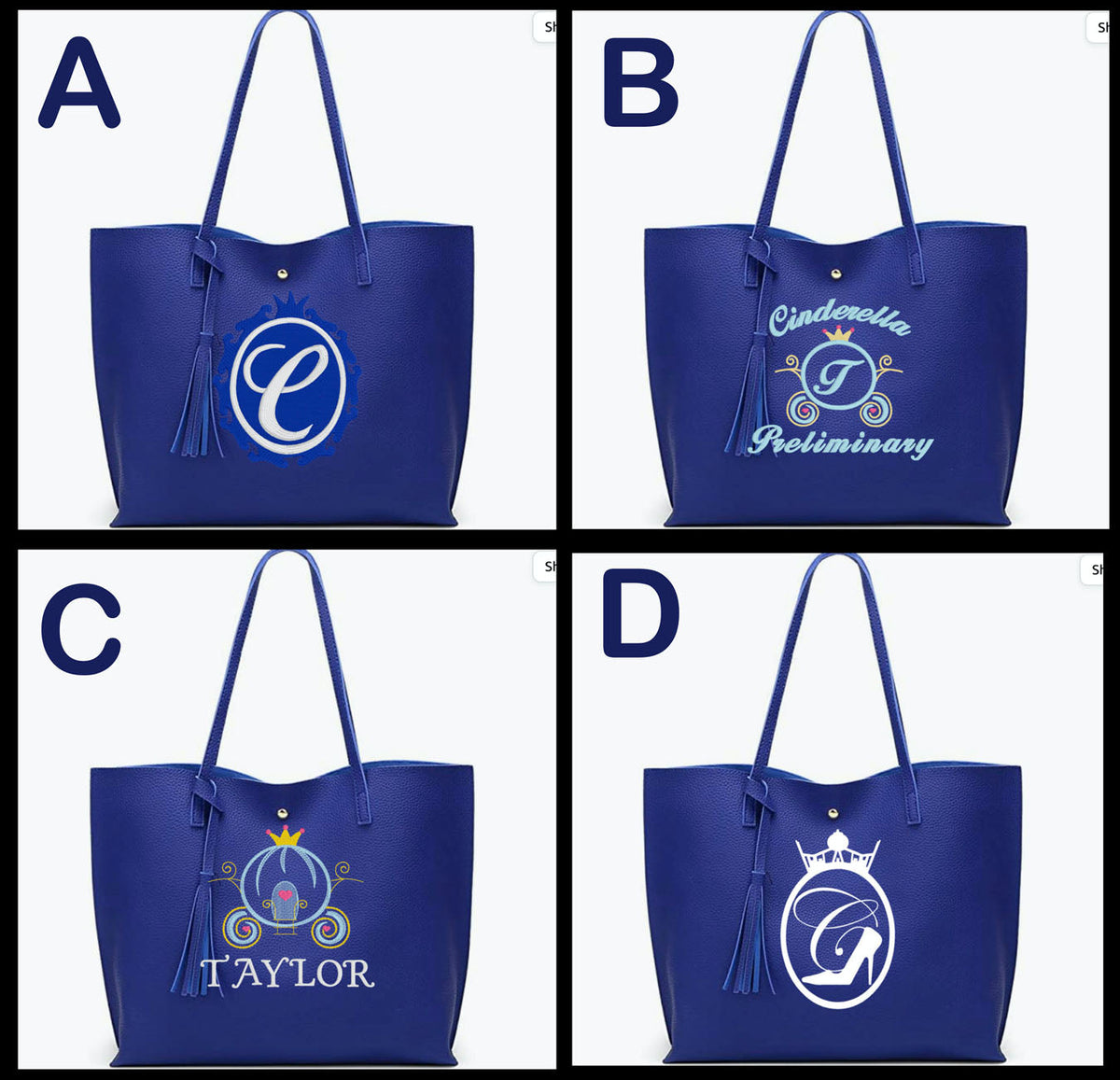 SALE ! ☆US LeSportsac \"CINDERELLA M OF MAGIC\" HAILEY TOTE LIMITED Coach x Disney City Tote Signature Canvas Cinderella