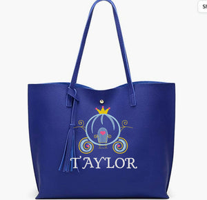 Texas Cinderella Mom of Personalized Tote bag -- Soft Faux Leather --  Embroidered