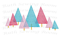 Christmas Trees vintage Sketch  Stitch  Embroidery Design