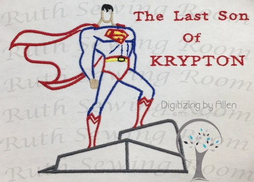 The Last Son of Krypton , Justice League  Embroidery Design This is not Fill and NOT A PATCH