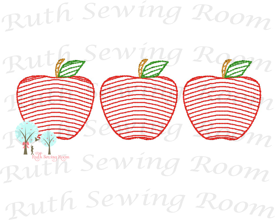Apple Vintage Stitch  - Design Instant Download Machine Embroidery - This is NOT a PATCH!