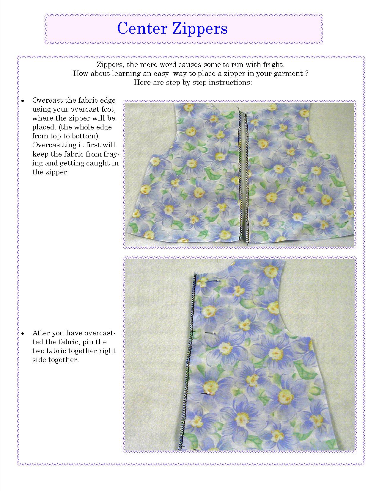 How to put in a Zipper tutorial -- Learn to Sew