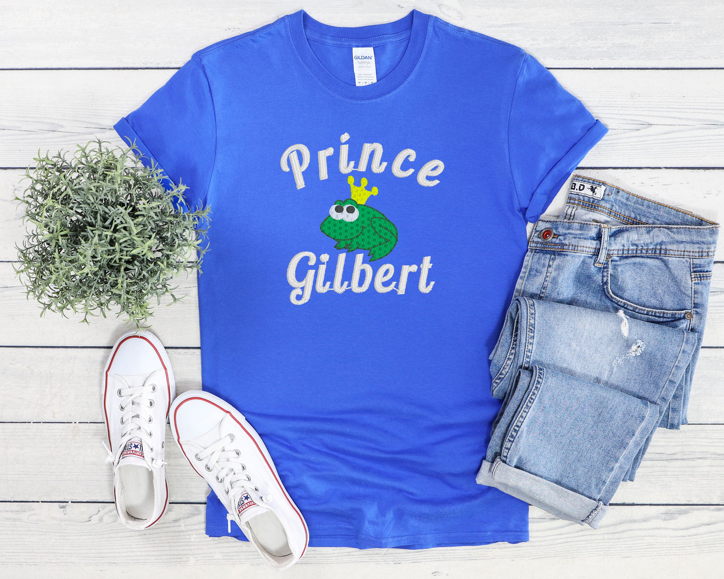 Blue Tee Shirt of Prince Gilbert   - personalize T-Shirt