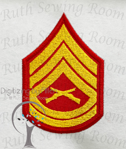 Marine Gunnery Sergeant Rank Logo Applique Embroidery Design