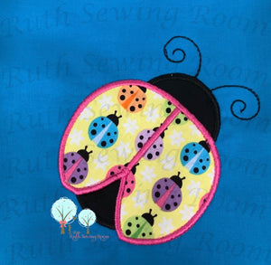 LadyBug - Cute Pink LadyBug -- Appliques Embroidery Design -- Digitize File