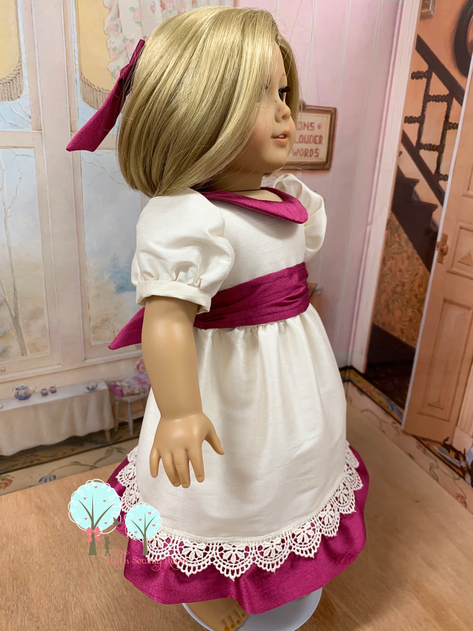 Ballerina Clara Dress,Victorian era - Poly Silk DUPIONI, 18" American Girl Dress OOAK Ballerina Clara Dress,Victorian era - Poly Silk DUPIONI, 18" American Girl Dress OOAK