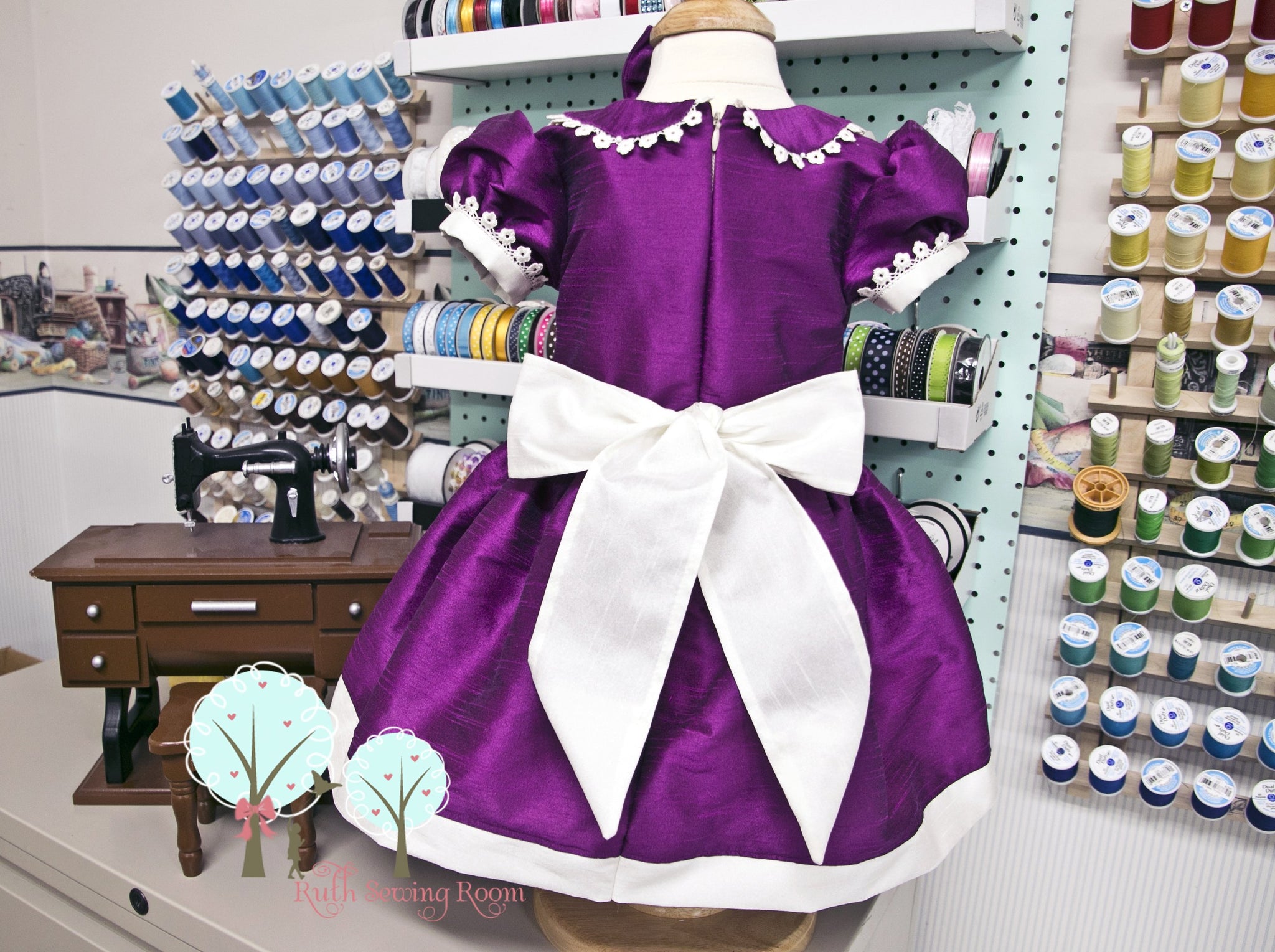 dupioni silk dress Interview Dress, Beauty Dress Silk DUPIONI Plum Color Dress as Shown / 6m/9m