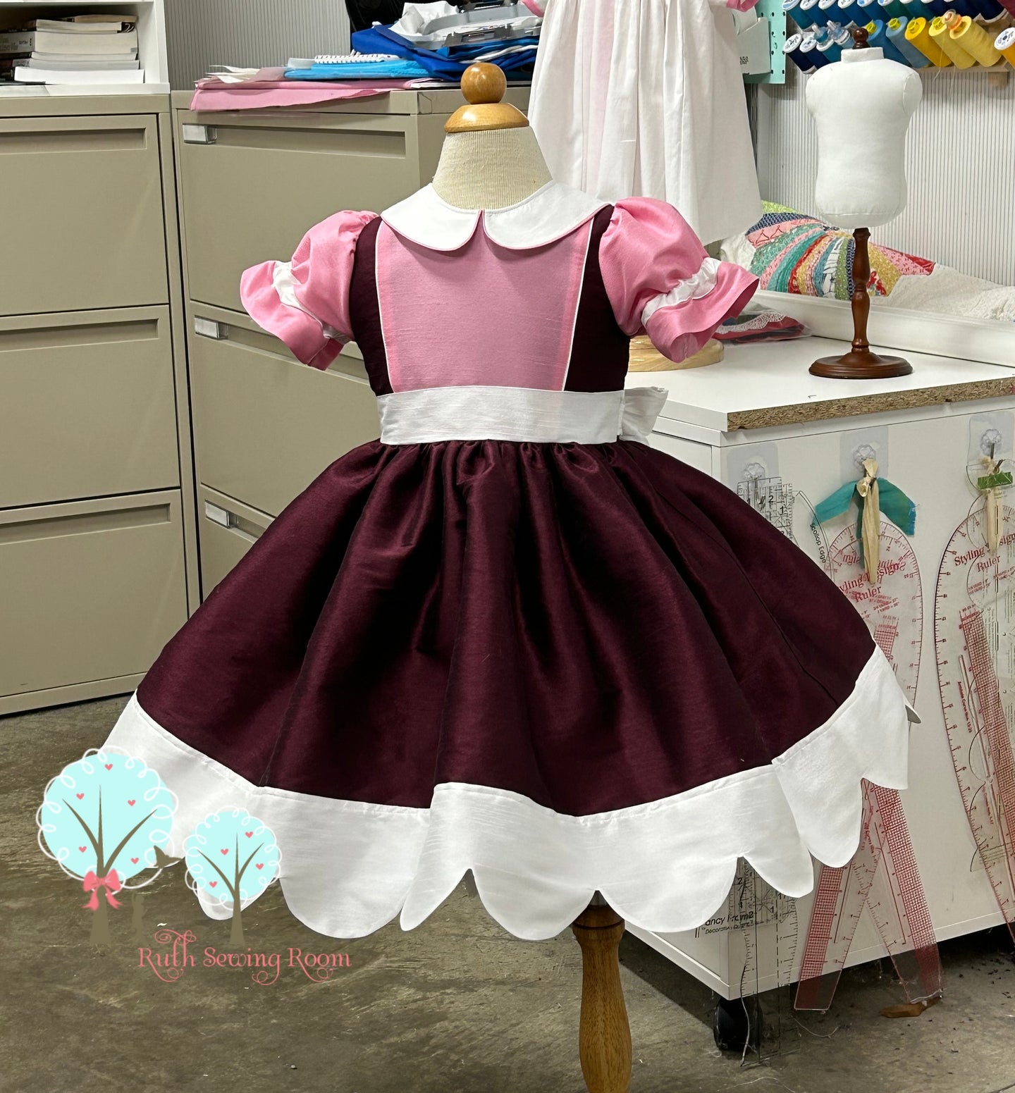 sunday best dress Sunday Best Dress Polyester Silk DUPIONI, Custom made to size