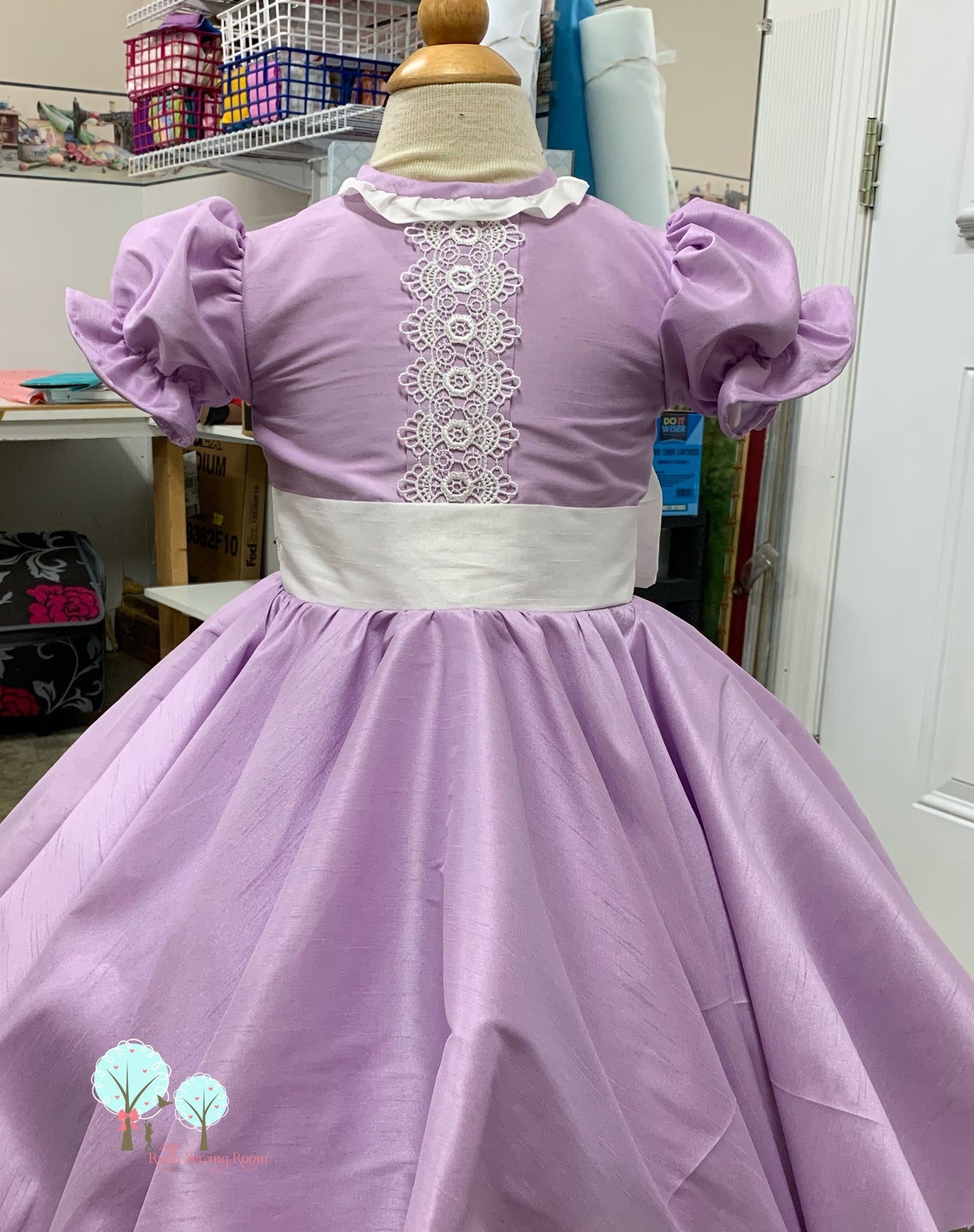 Beauty - Sunday Best - Poly Silk Dupioni Lilac - Wedding Flower Girl - Easter - Tea Party Dress - Birthday Party Dress - Princess