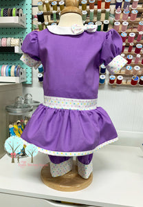 RTS size 18m/24m/2t  OOAK casual wear Tunic Peter Pan and Short Set