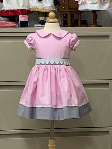 OOAK Interview dress - Sunday Best Dress LIght Pink - Light Gray