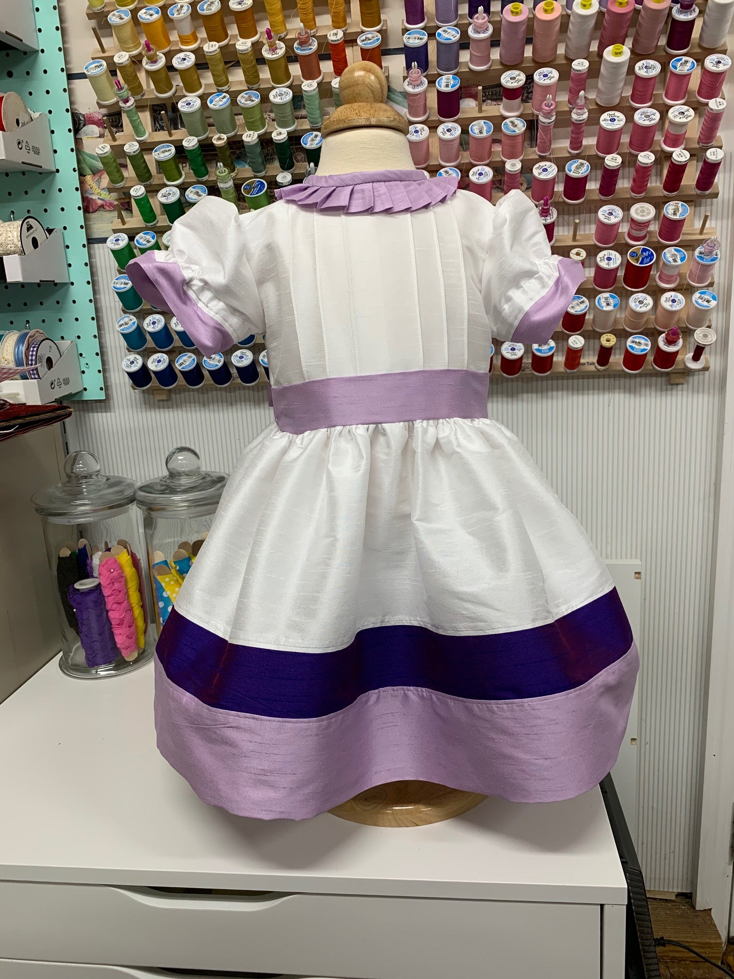 Beauty - Sunday Best - Poly Silk Dupioni Pintucks - Three Colors Add pettiskirt slip / 7 Beauty - Sunday Best - Poly Silk Dupioni Pintucks - Three Colors Add pettiskirt slip / 7