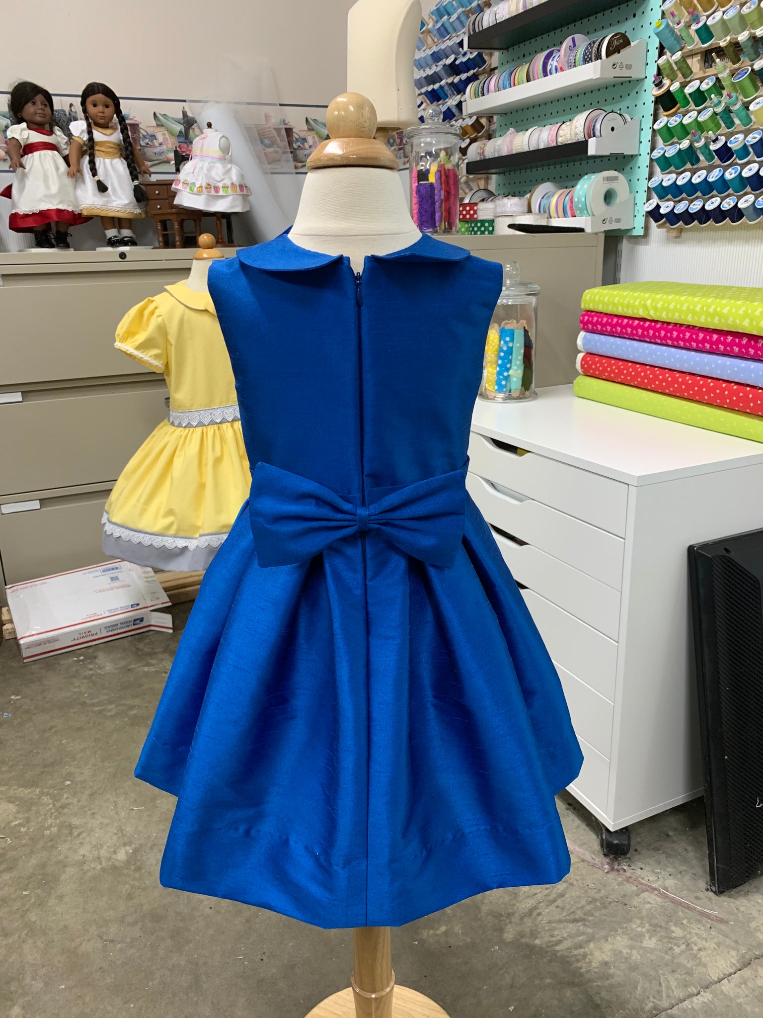 Interview--Personal - Poly Silk Sapphire Blue - Wedding Flower Girl 4 / Dress,Collar,Sleeve Interview--Personal - Poly Silk Sapphire Blue - Wedding Flower Girl 4 / Dress,Collar,Sleeve