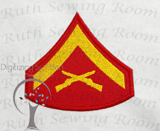Marine Lance Corporal  Rank Logo Applique