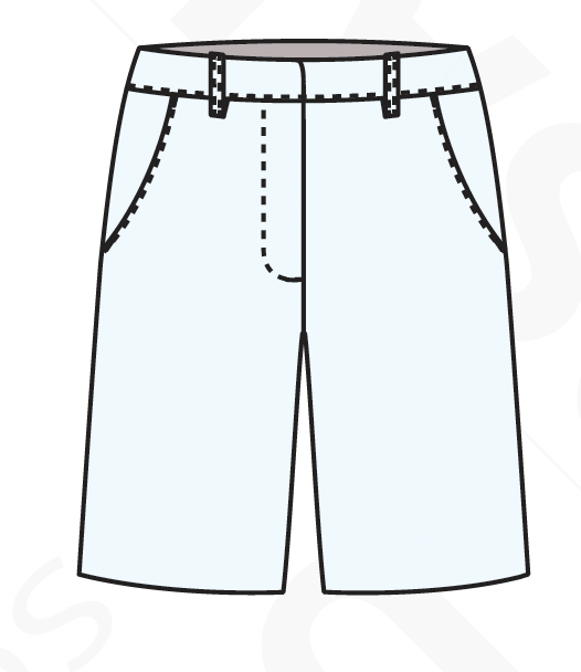 Berean Junior Academy - Girls Flat Front Shorts w 2 pockets w/Adjustable Waist U636