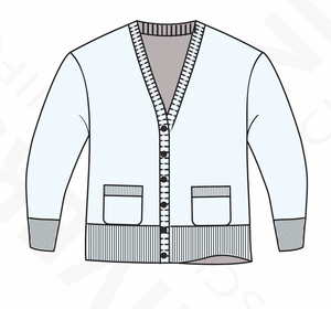 Berean Junior Academy - Girls Crew Neck Cardigan Sweater with trim U8823