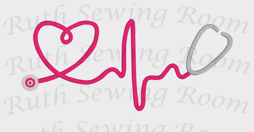 scope heartbeat  without RN - Embroidery Design Instant download Machine Embroidery - This is NOT a PATCH!