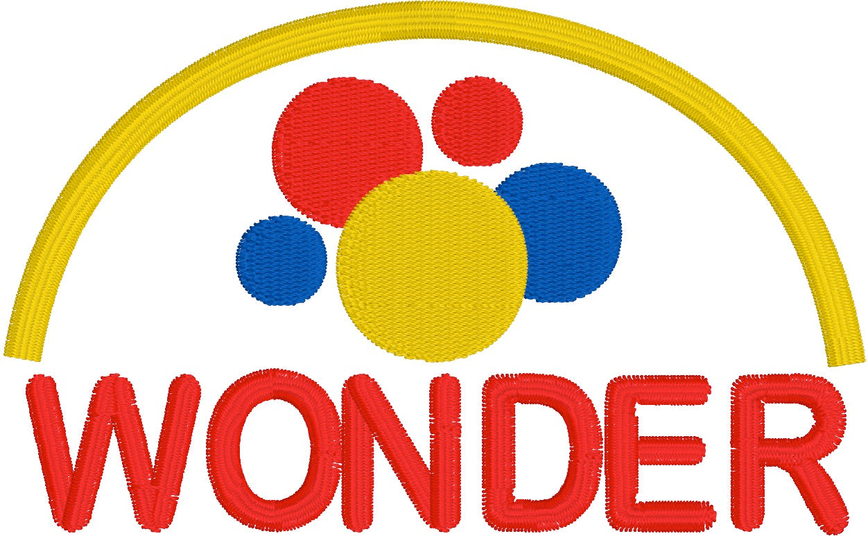 Wonder Logo  Embroidery Design Instant download Machine Embroidery - This is NOT a PATCH!