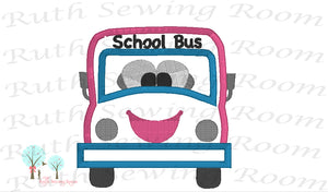 School Bus Applique   -  School Bus  -  Applique Embroidery Design Instant download Machine Embroidery - This is NOT a PATCH!