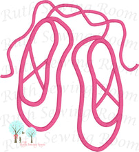 Ballet Slippers Appliques and 2x2 outline Stitch -  Design Instant download Machine Embroidery - This is NOT its a PATCH