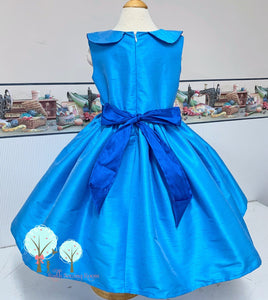 custom listing for Anastasia kostecki Interview Dress OOC Tropic Blue  Silk DUPIONI,