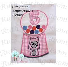 Bubble-Gum Machine Birthday # 5 -- Appliques Embroidery Design -- Digitize File ---