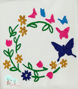 Butterfly  Frame -  Frame for  Monogram - Embroidery Design