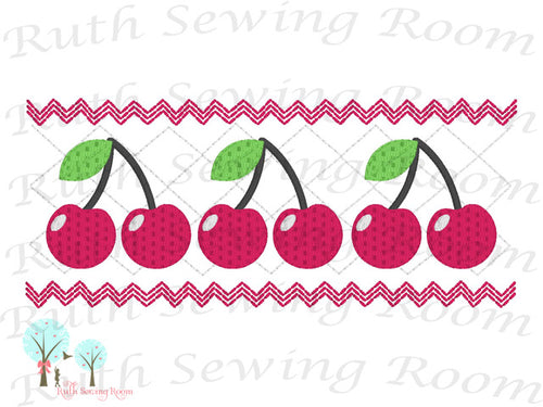 Cherry Faux Smocking  Stitch Cherry Smocking Embroidery Design 