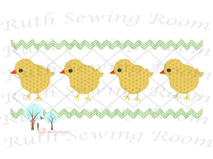 Faux Smocking Stitch Chicks Smocking Embroidery Design