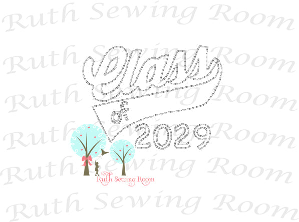 Class of 2029 First Day of School, Embroidery - First Day of School - Vintage Stitch  Embroidery Design Instant download Machine Embroidery - This is NOT a PATCH!