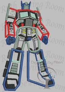 Optimus Car  Applique Embroidery Design This is not Fill and NOT A PATCH